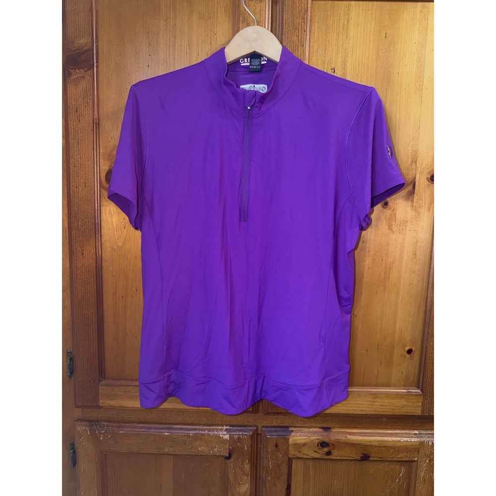 Greyson Women's XL Purple Performance Zip Shirt Athletic Stretch Golf Tennis Run - Picture 2 of 10